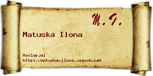 Matuska Ilona névjegykártya